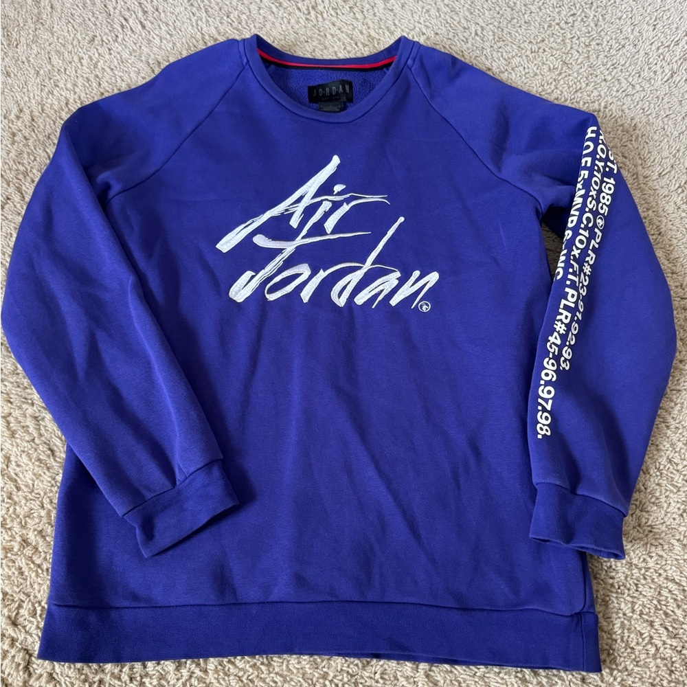 Jordan Blue Crewneck Sweater with Air Jordan Logo